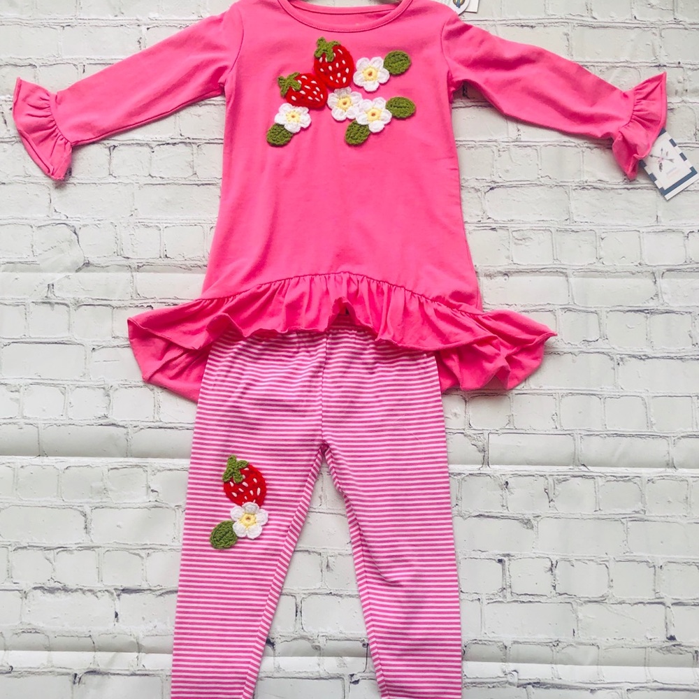 Girls size 3T top and legging customized outfit